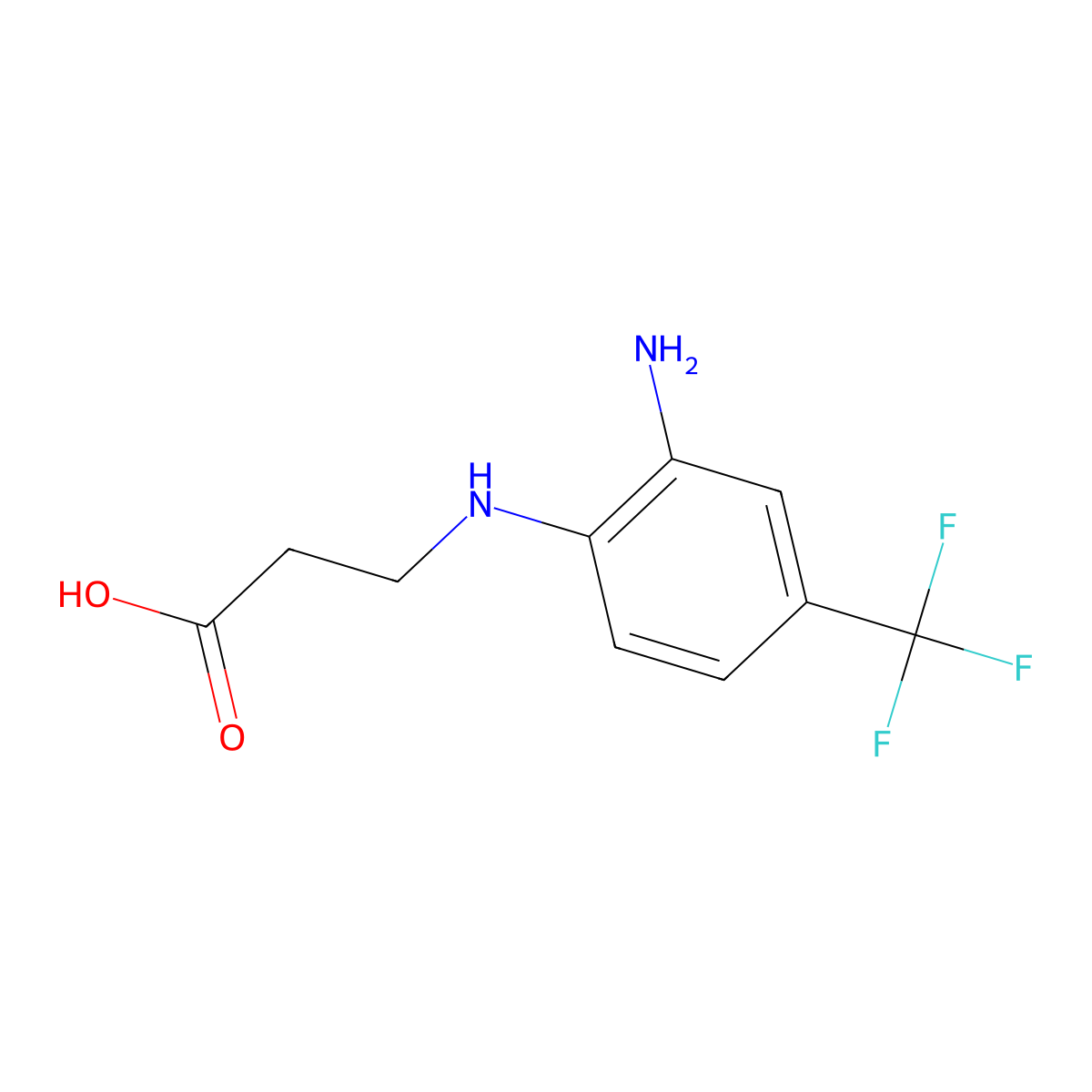 3-[2-Amino-4-(trifluoromethyl)anilino]propanoic acid molecular structure, CAS 106484-66-6