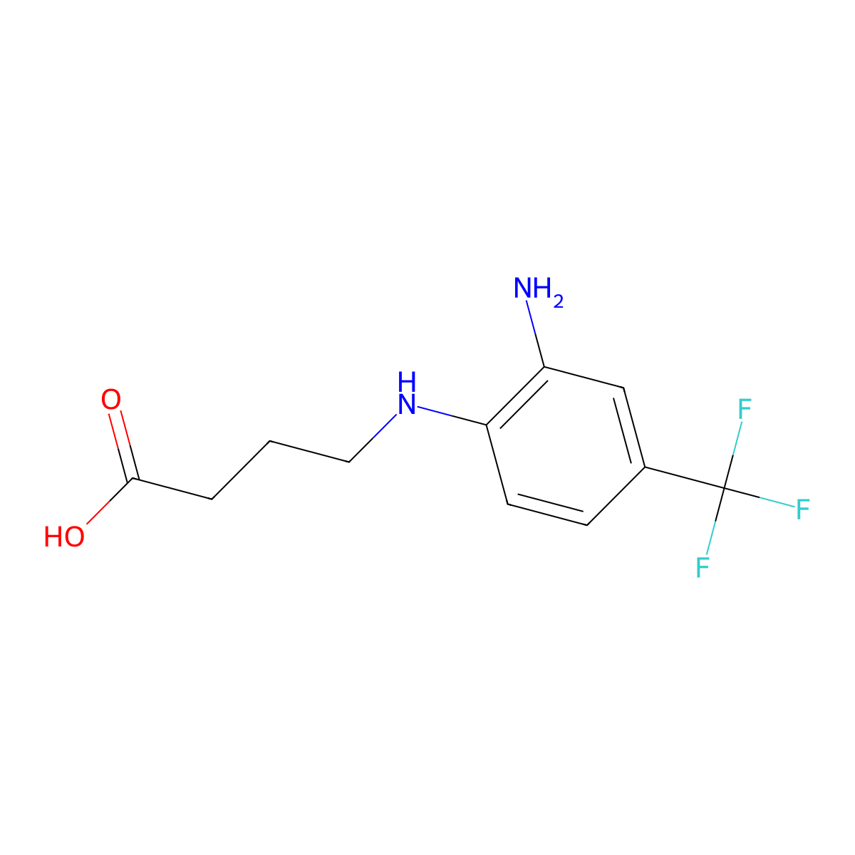 4-[2-Amino-4-(trifluoromethyl)anilino]butanoic acid molecular structure, CAS 106484-67-7