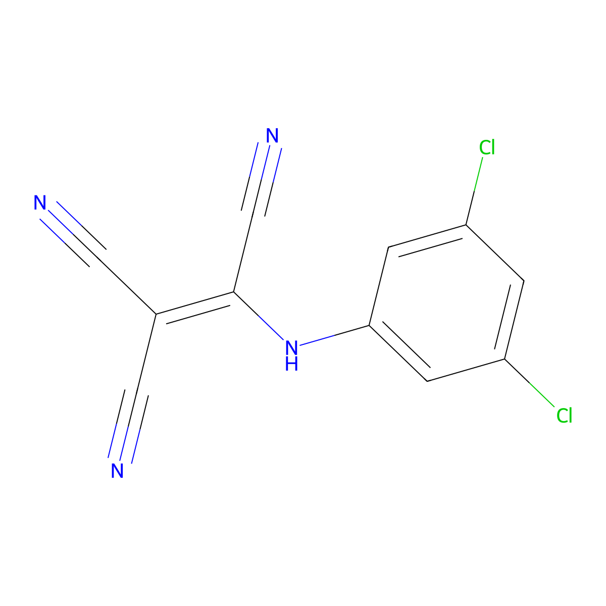 (3,5-Dichloroanilino)ethenetricarbonitrile molecular structure, CAS 106484-98-4