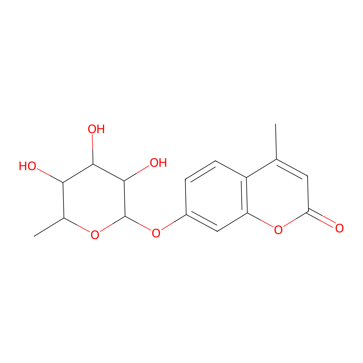4-Methylumbelliferyl alpha-L-rhamnopyranoside molecular structure, CAS 106488-05-5