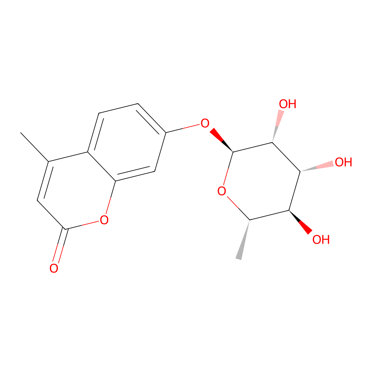 4-Methylumbelliferyl alpha-L-rhamnopyranoside molecular structure, CAS 106488-05-5