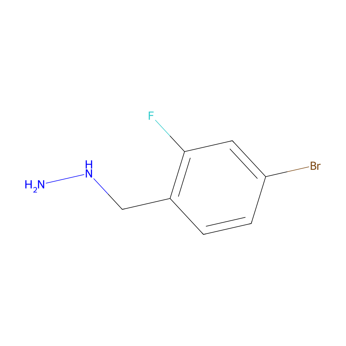 [(4-Bromo-2-fluorophenyl)methyl]hydrazine molecular structure, CAS 106492-77-7