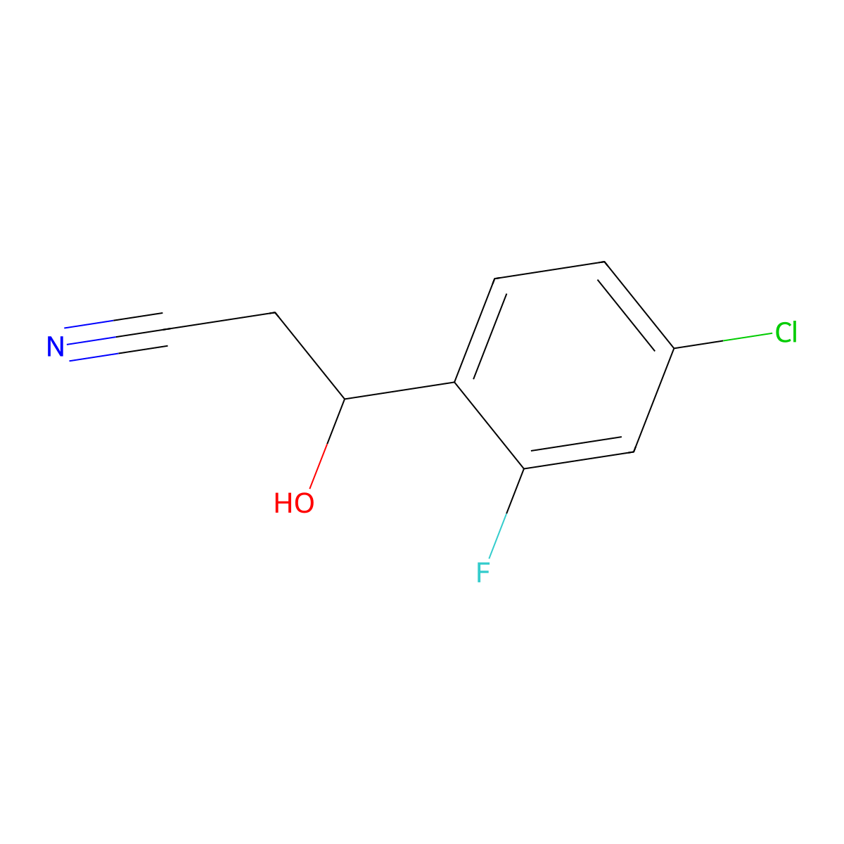 3-(4-Chloro-2-fluorophenyl)-3-hydroxypropanenitrile molecular structure, CAS 106498-19-5