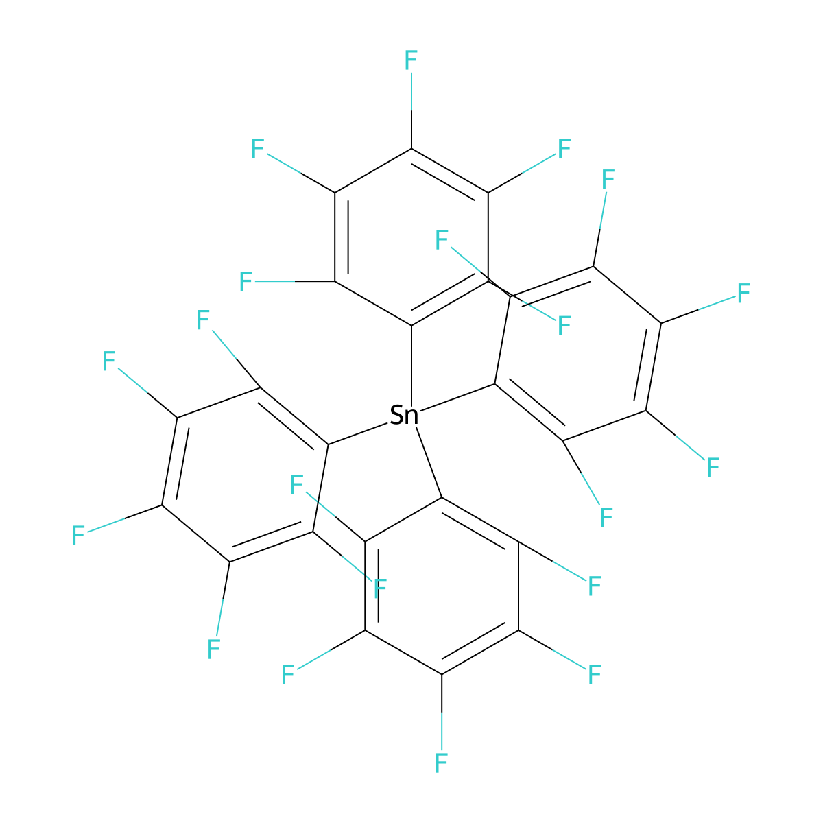 Perfluorotetraphenyltin molecular structure, CAS 1065-49-2