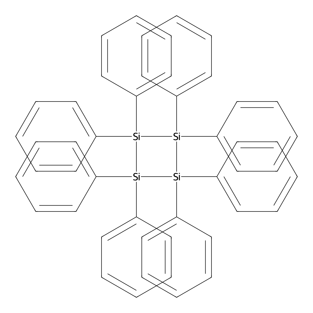Octaphenylcyclotetrasilane molecular structure, CAS 1065-95-8