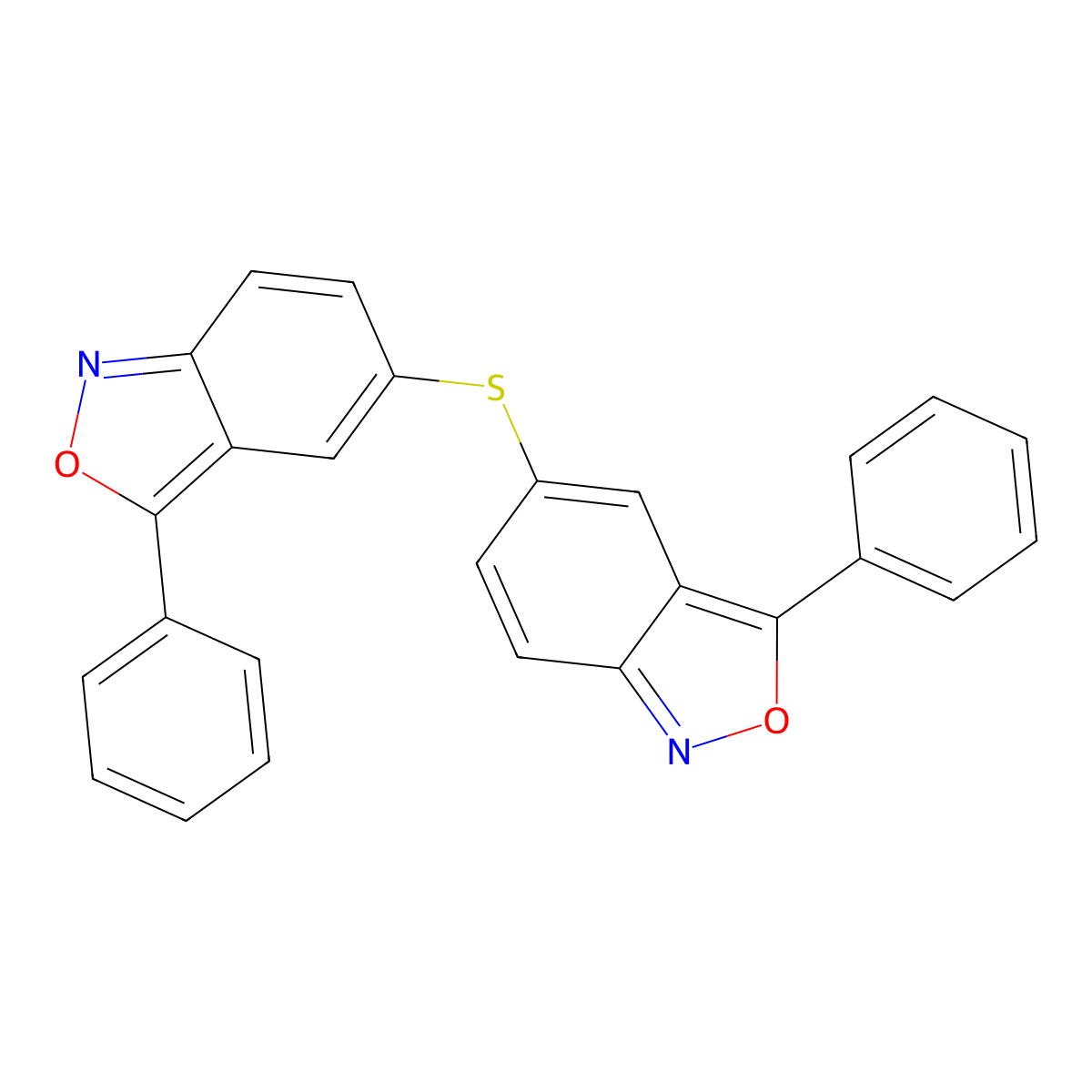 2,1-Benzisoxazole, 5,5'-thiobis[3-phenyl- molecular structure, CAS 106500-64-5