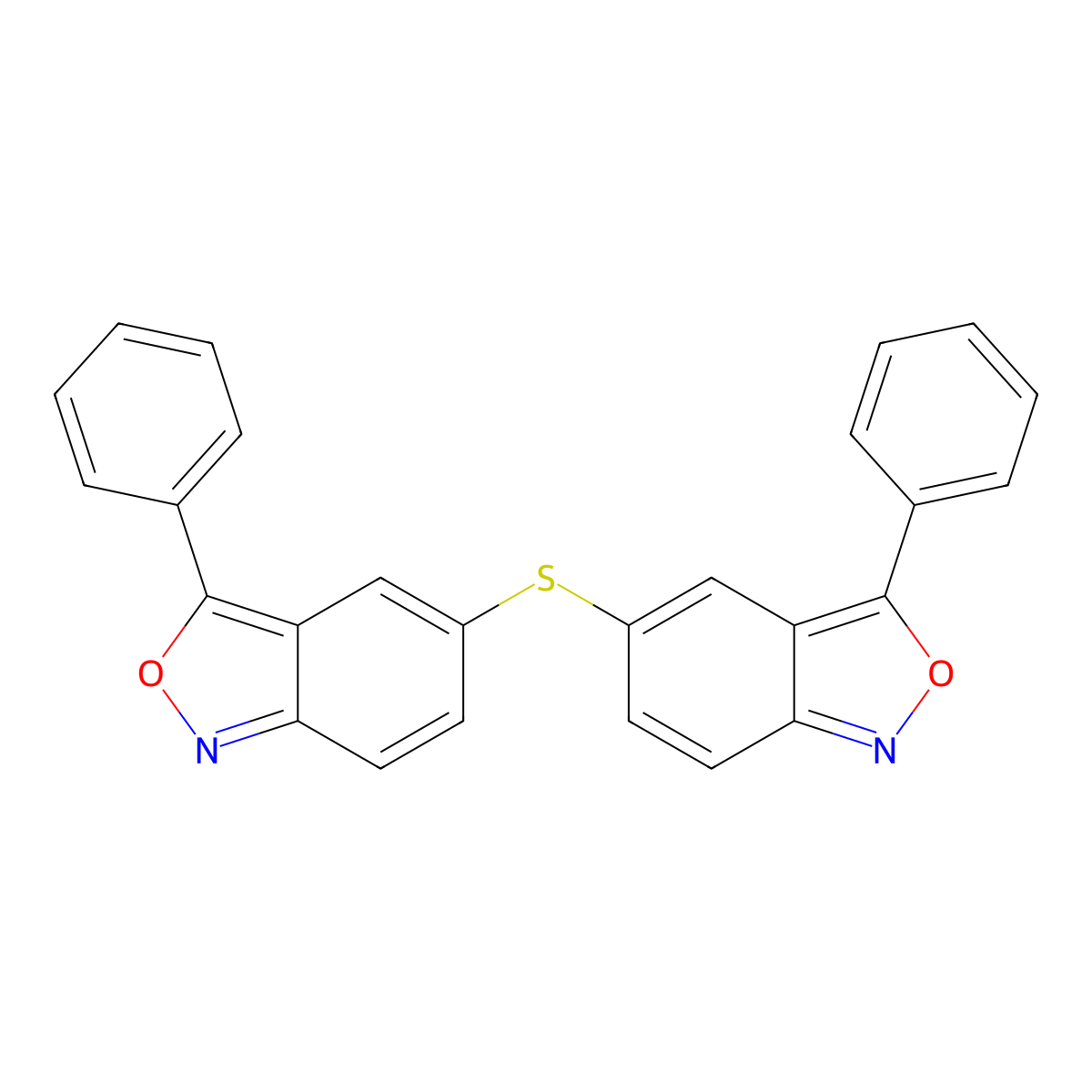 2,1-Benzisoxazole, 5,5'-thiobis[3-phenyl- molecular structure, CAS 106500-64-5