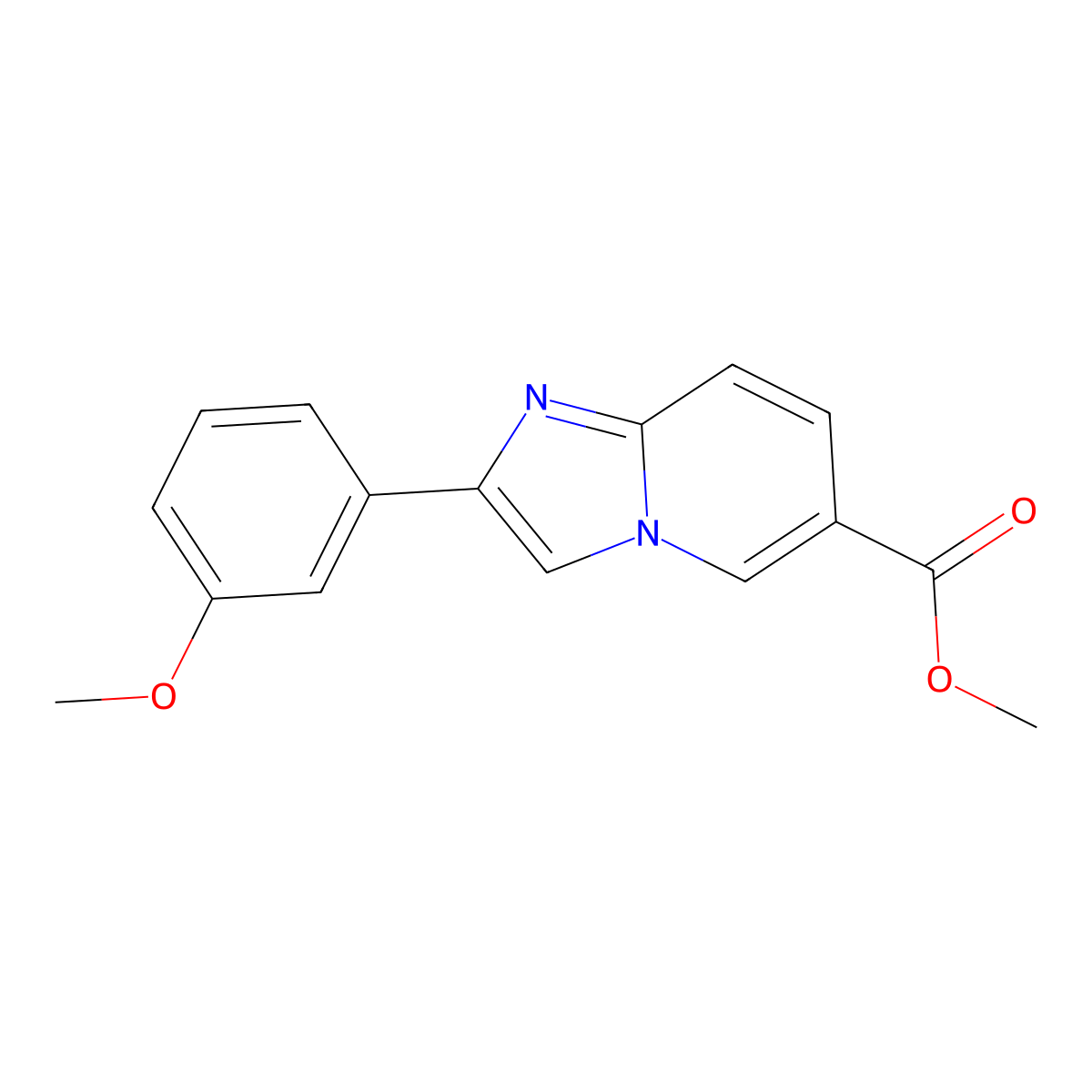 2-(3-Methoxyphenyl)imidazo[1,2-a]pyridine-6-carboxylic acid methyl ester molecular structure, CAS 1065008-59-4