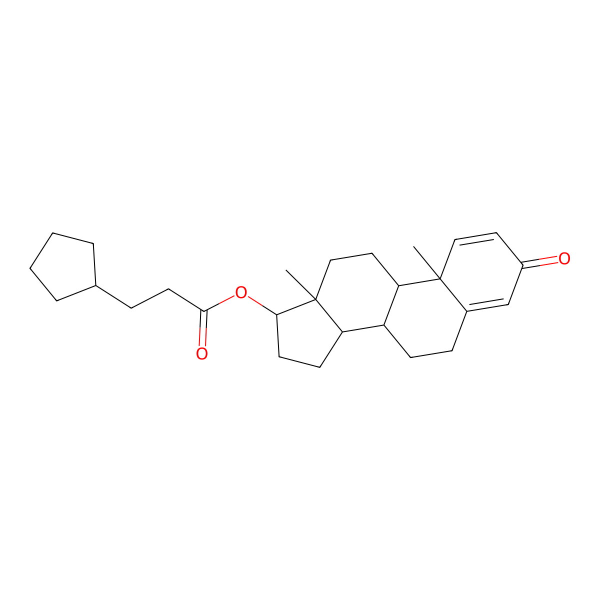 ((8R,9S,10R,13S,14S,17S)-10,13-dimethyl-3-oxo-6,7,8,9,11,12,14,15,16,17-decahydrocyclopenta(a)phenanthren-17-yl) 3-cyclopentylpropanoate molecular structure, CAS 106505-90-2