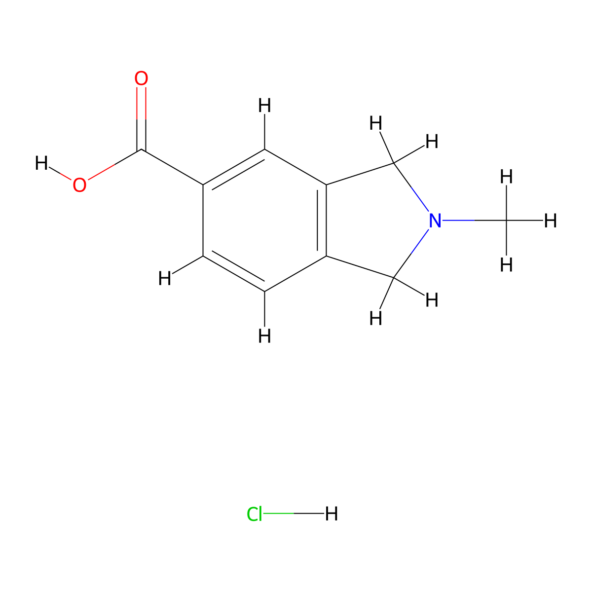 2-Methylisoindoline-5-carboxylic acid hydrochloride molecular structure, CAS 1065065-38-4