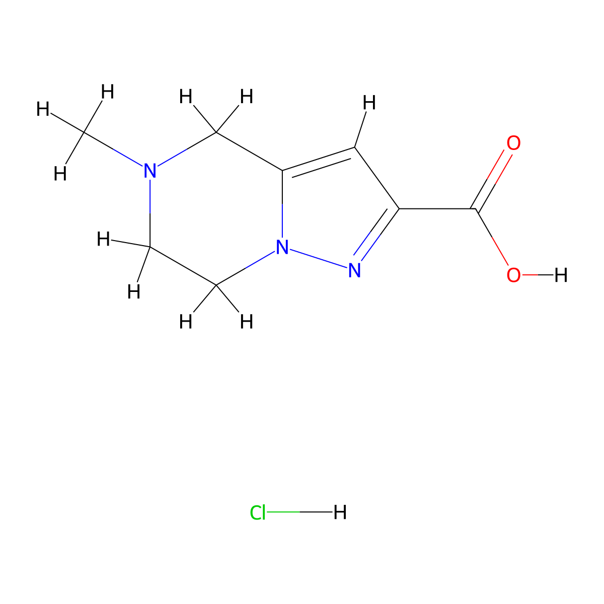 5-methyl-4H,5H,6H,7H-pyrazolo[1,5-a]pyrazine-2-carboxylic acid hydrochloride molecular structure, CAS 1065066-11-6