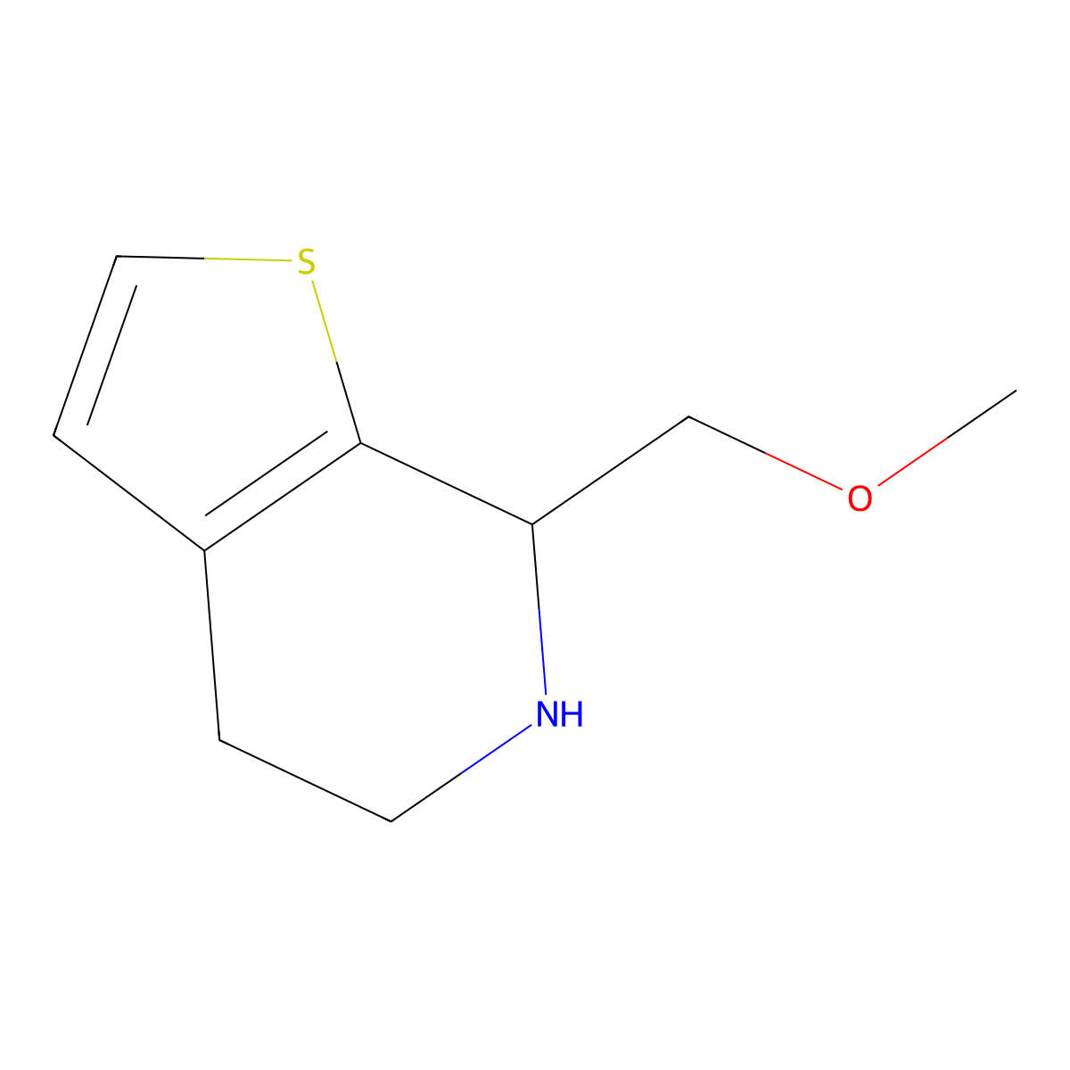 7-(methoxymethyl)-4H,5H,6H,7H-thieno[2,3-c]pyridine molecular structure, CAS 1065066-31-0
