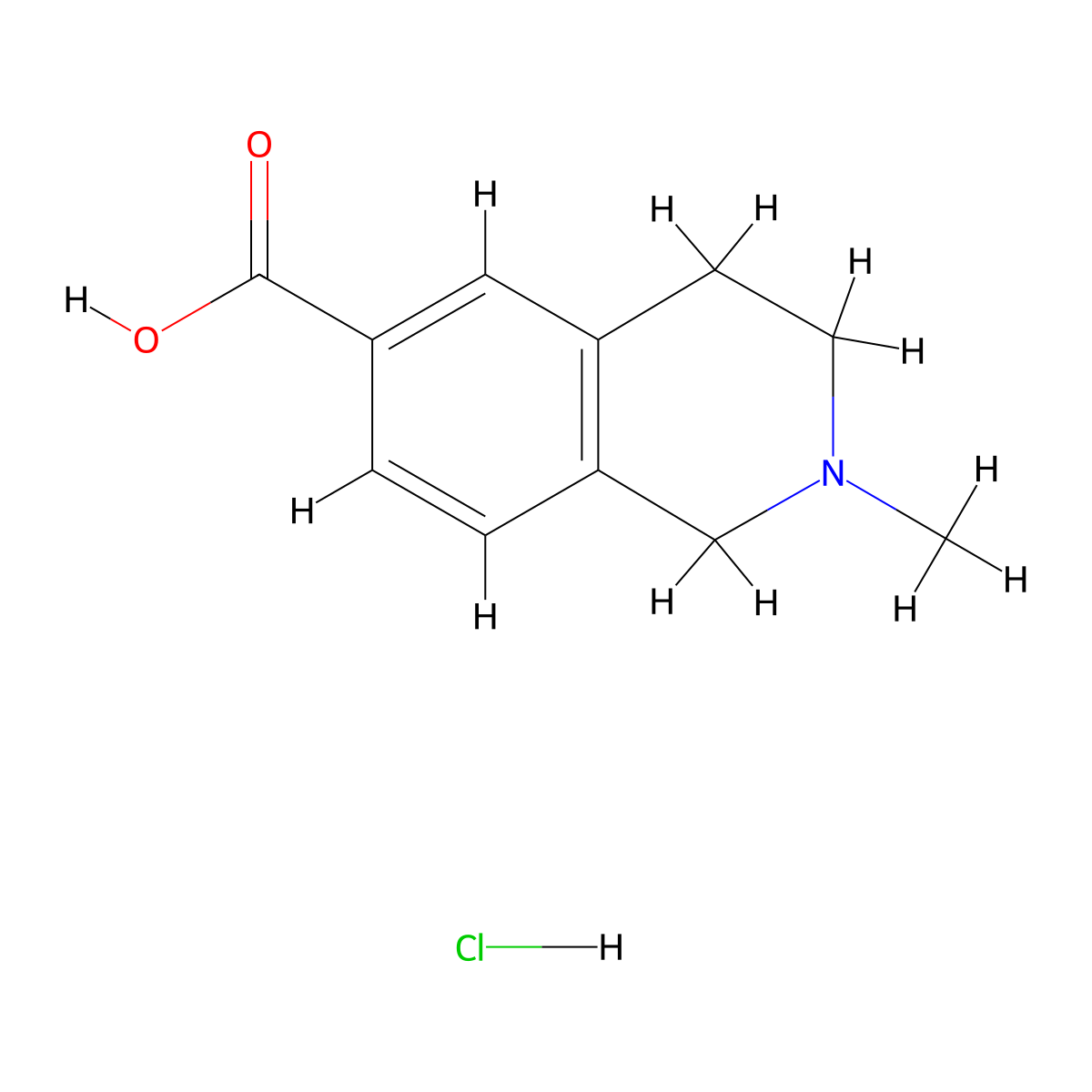 2-Methyl-1,2,3,4-tetrahydroisoquinoline-6-carboxylic acid hydrochloride molecular structure, CAS 1065066-61-6