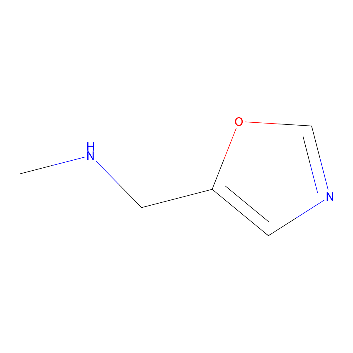 Methyl(1,3-oxazol-5-ylmethyl)amine molecular structure, CAS 1065073-40-6