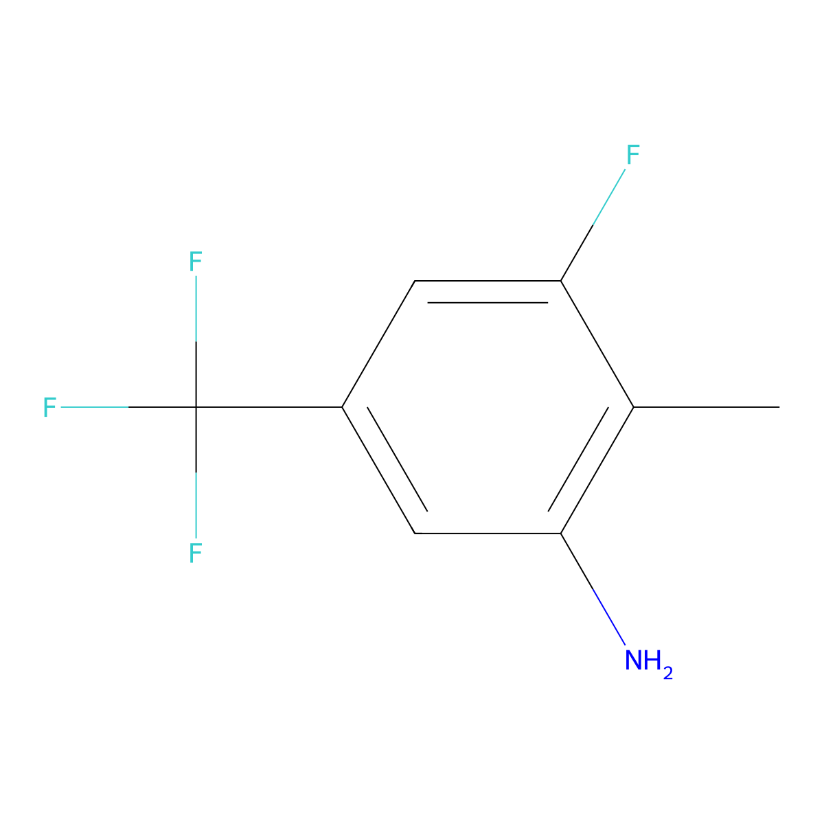 3-Fluoro-2-methyl-5-(trifluoromethyl)aniline molecular structure, CAS 1065073-89-3