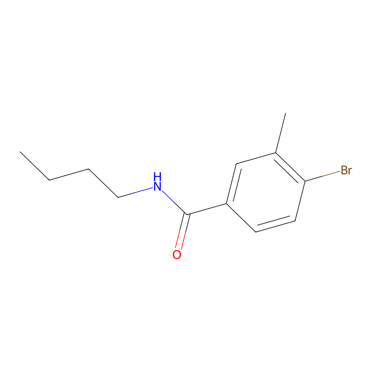 4-Bromo-N-butyl-3-methylbenzamide molecular structure, CAS 1065073-96-2