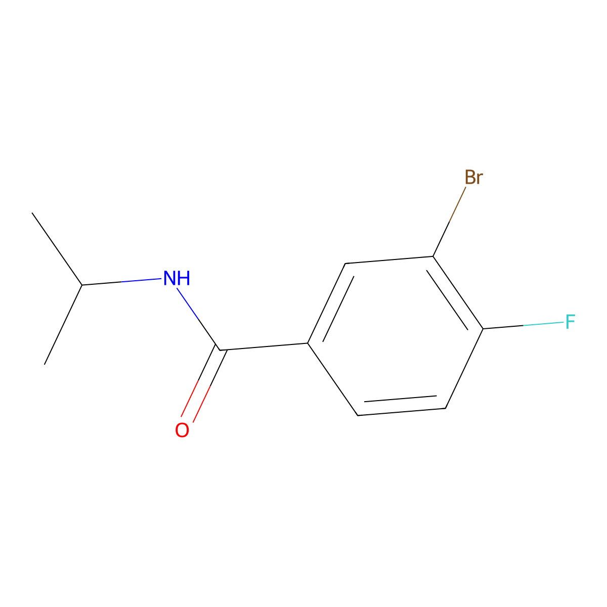 N-Isopropyl 3-bromo-4-fluorobenzamide molecular structure, CAS 1065073-97-3