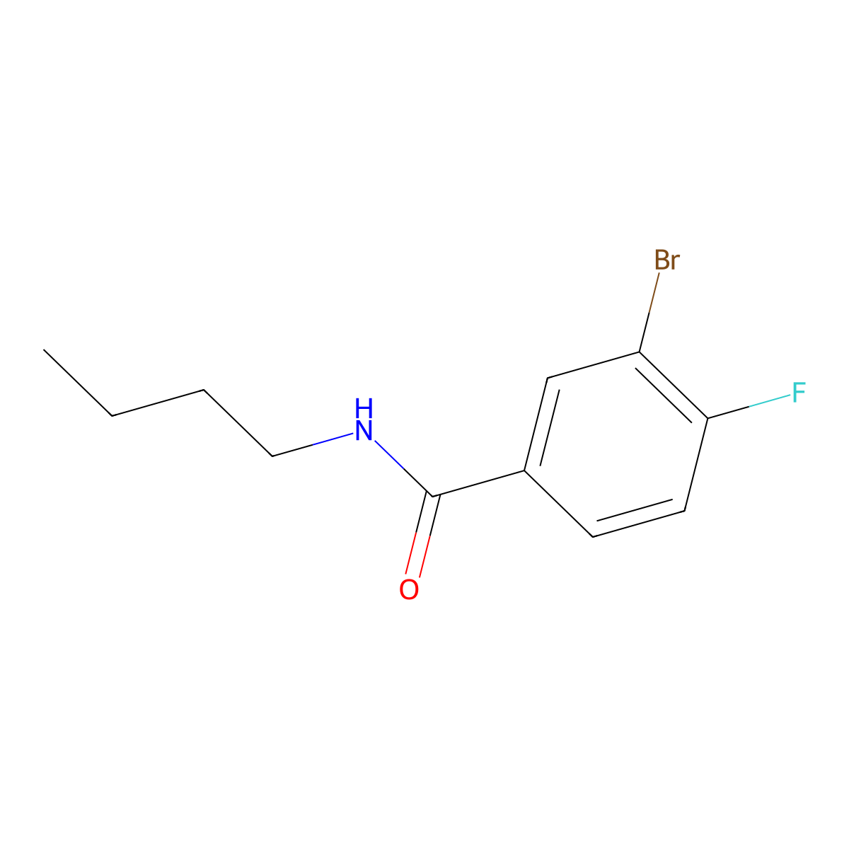 3-Bromo-N-butyl-4-fluorobenzamide molecular structure, CAS 1065074-05-6