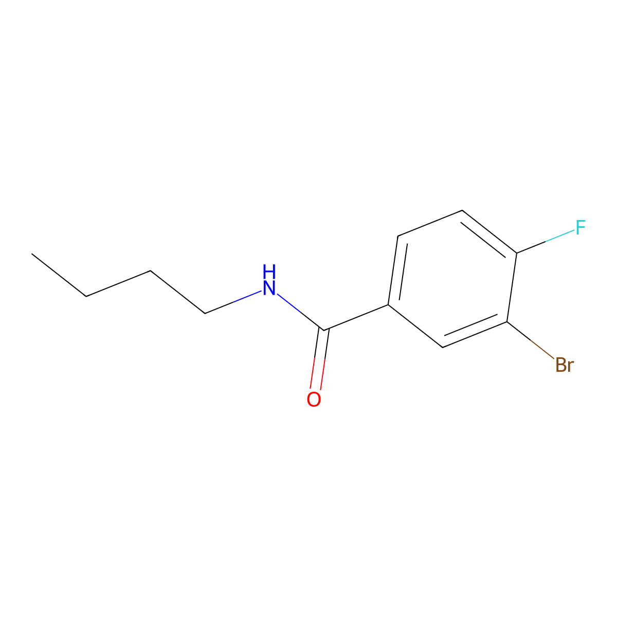 3-Bromo-N-butyl-4-fluorobenzamide molecular structure, CAS 1065074-05-6