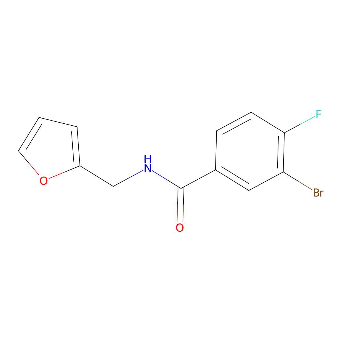 3-Bromo-4-fluoro-N-(furan-2-ylmethyl)benzamide molecular structure, CAS 1065074-07-8