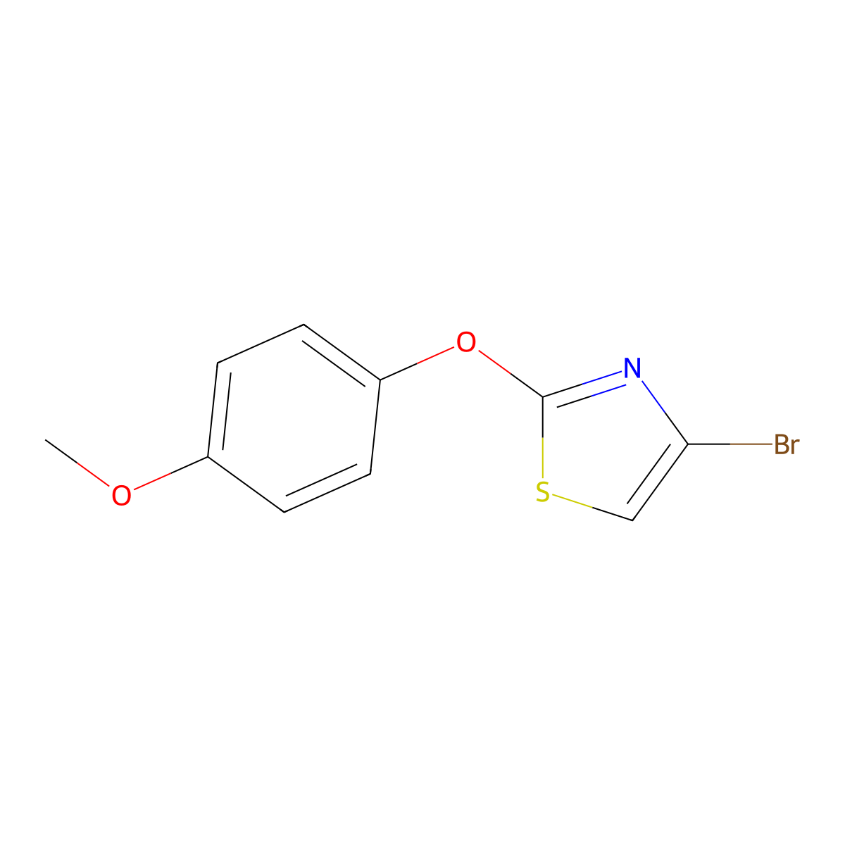 4-Bromo-2-(4-methoxyphenoxy)thiazole molecular structure, CAS 1065074-21-6
