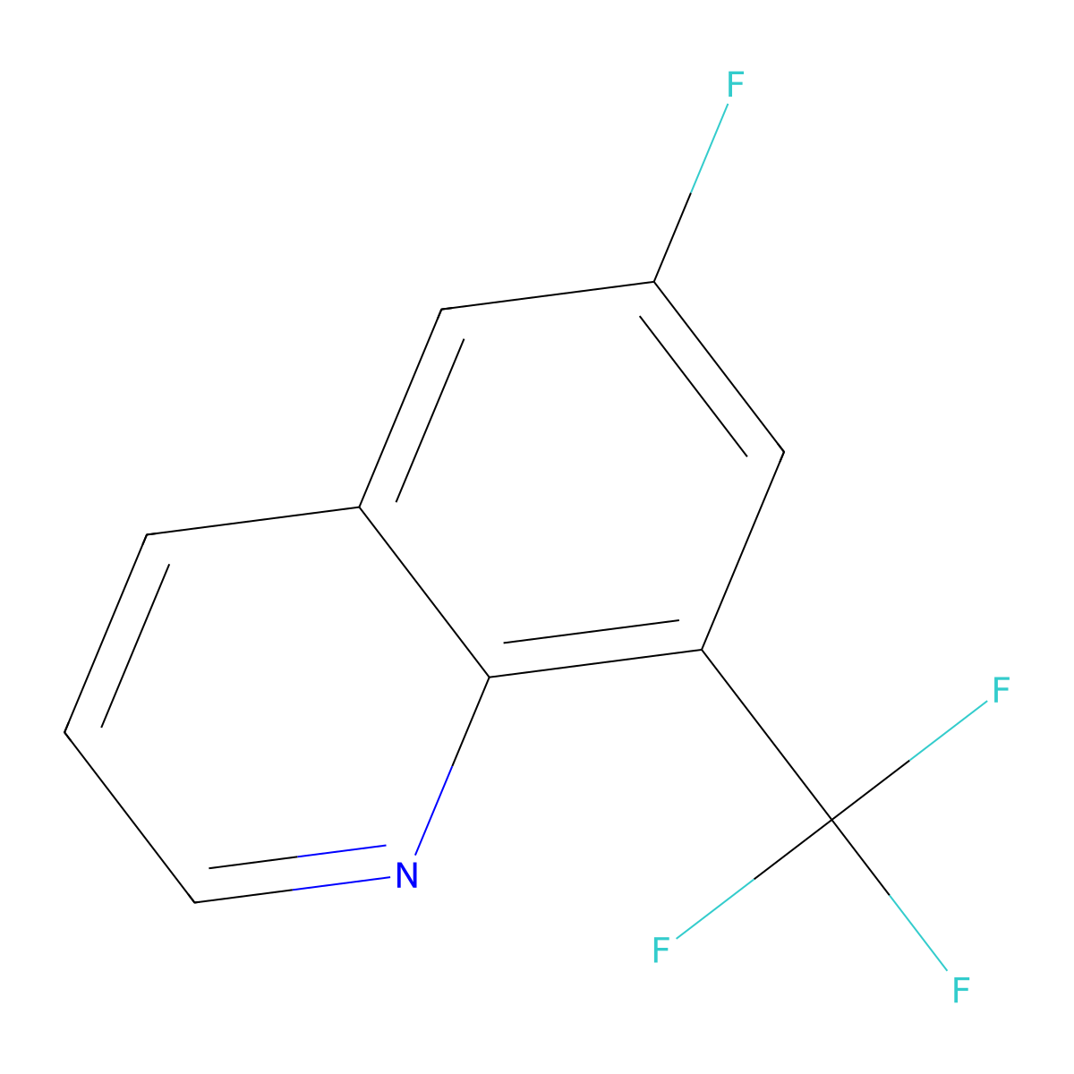 6-Fluoro-8-(trifluoromethyl)quinoline molecular structure, CAS 1065074-24-9