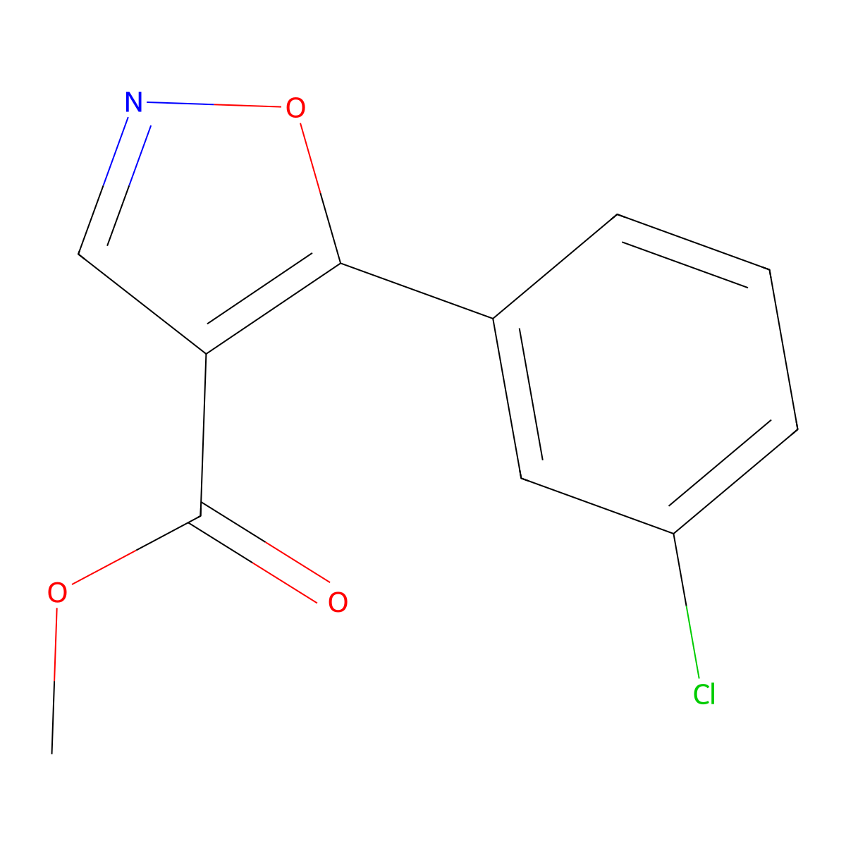 Methyl 5-(3-chlorophenyl)isoxazole-4-carboxylate molecular structure, CAS 1065074-27-2