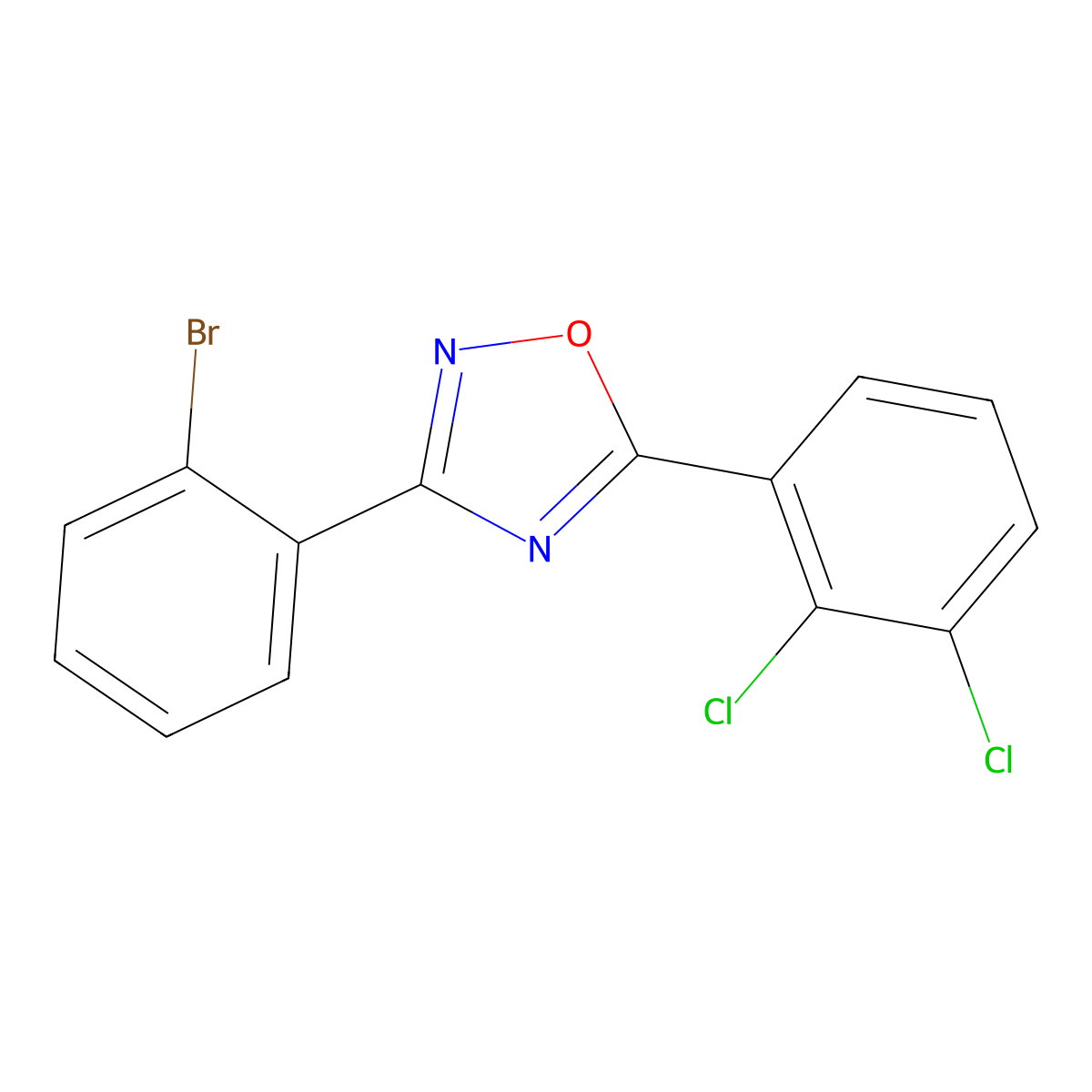 3-(2-Bromophenyl)-5-(2,3-dichlorophenyl)-1,2,4-oxadiazole molecular structure, CAS 1065074-34-1