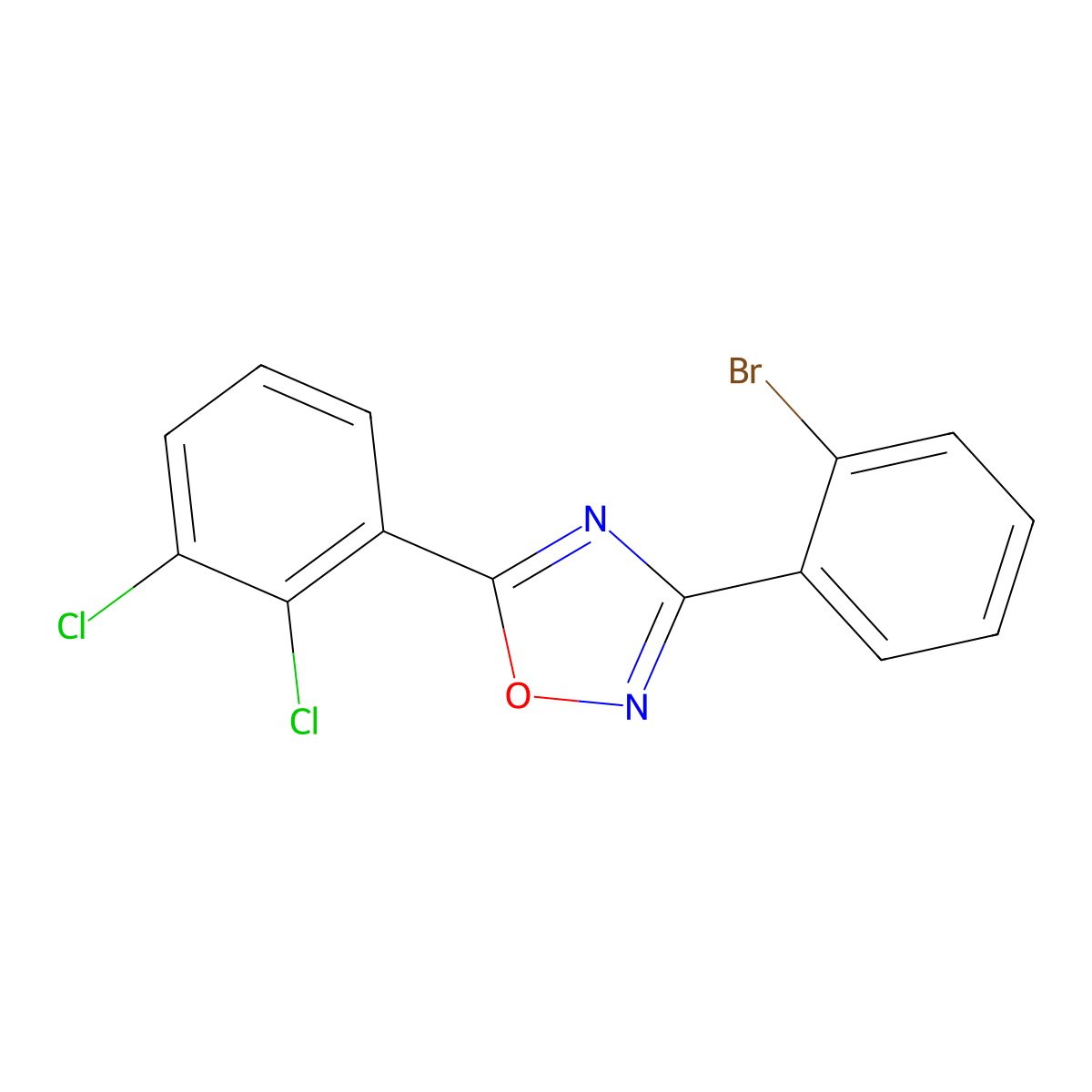 3-(2-Bromophenyl)-5-(2,3-dichlorophenyl)-1,2,4-oxadiazole molecular structure, CAS 1065074-34-1