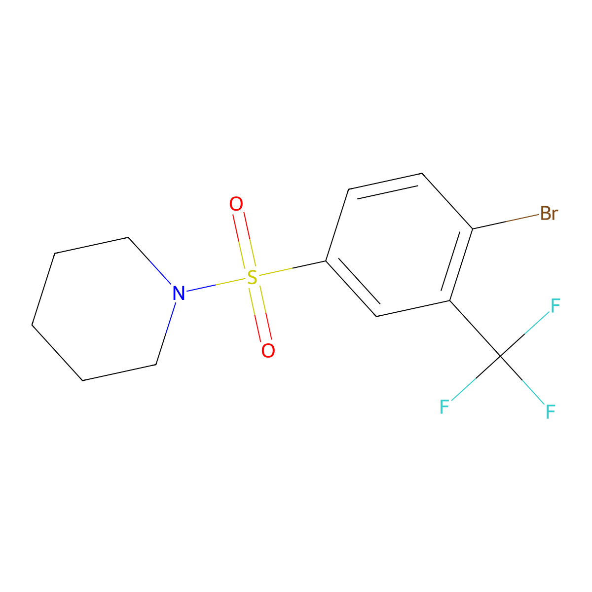 1-(4-Bromo-3-trifluoromethylphenylsulfonyl)piperidine molecular structure, CAS 1065074-37-4