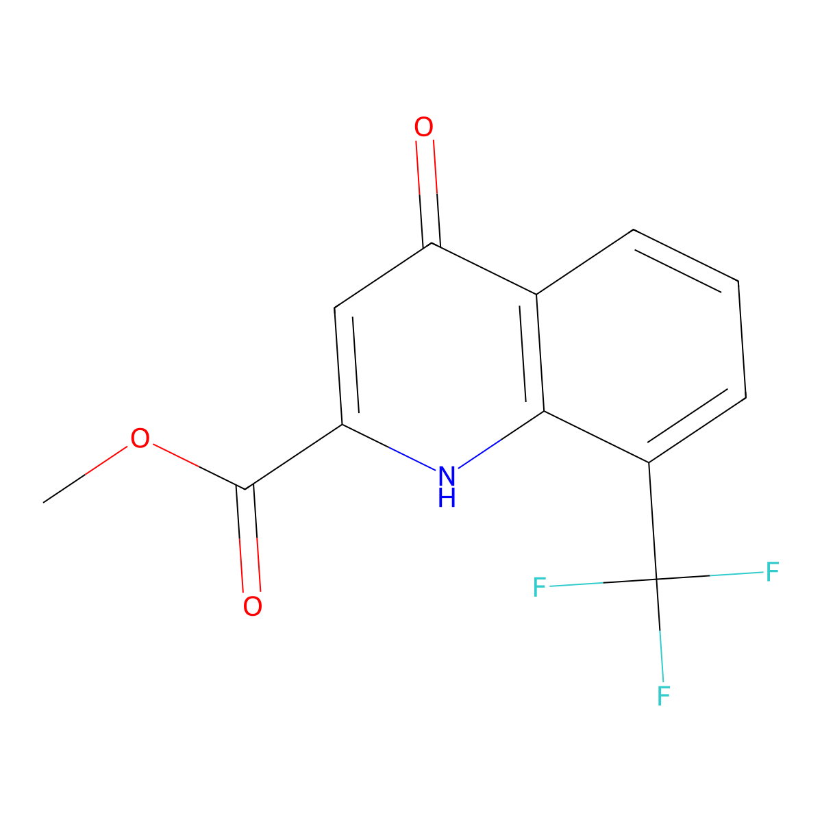 Methyl 4-hydroxy-8-(trifluoromethyl)quinoline-2-carboxylate molecular structure, CAS 1065074-52-3