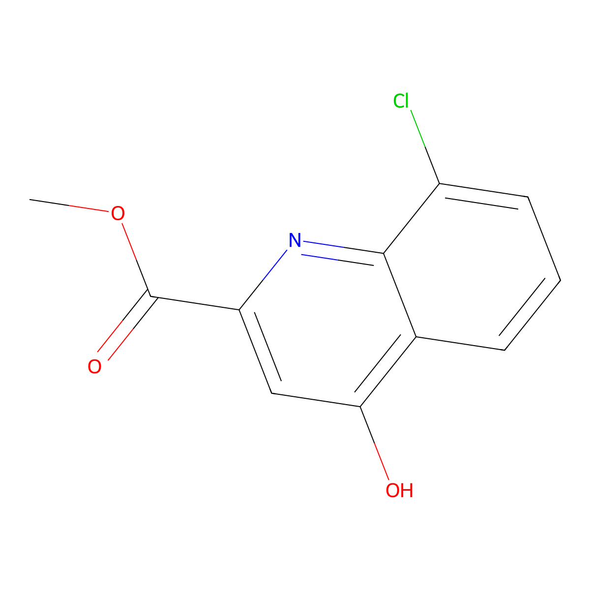 Methyl 8-chloro-4-hydroxyquinoline-2-carboxylate molecular structure, CAS 1065074-57-8