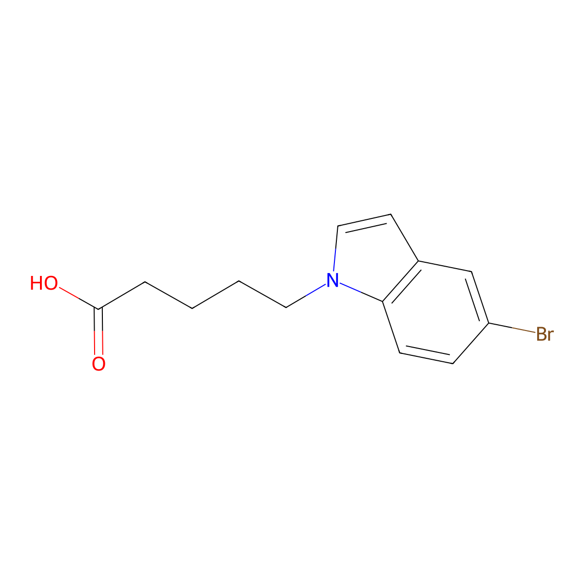 5-(5-Bromo-1H-indol-1-yl)pentanoic acid molecular structure, CAS 1065074-70-5