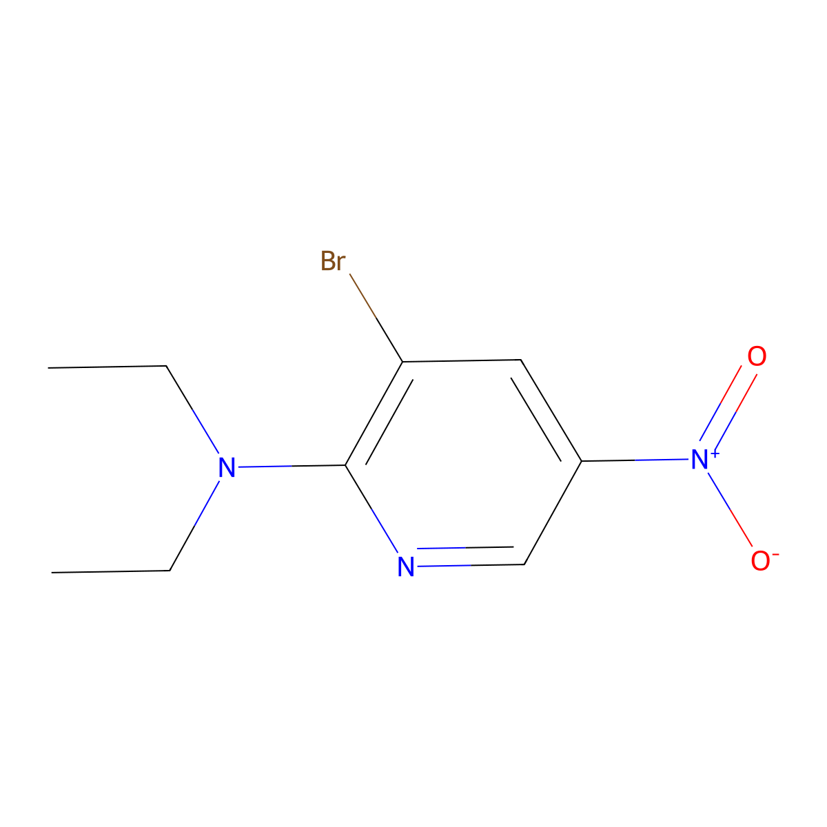 3-Bromo-N,N-diethyl-5-nitropyridin-2-amine molecular structure, CAS 1065074-82-9