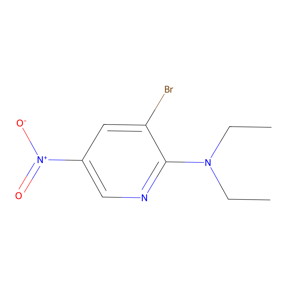 3-Bromo-N,N-diethyl-5-nitropyridin-2-amine molecular structure, CAS 1065074-82-9
