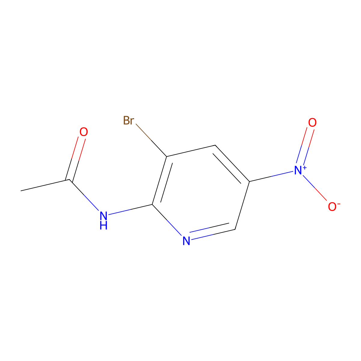 N-(3-Bromo-5-nitropyridin-2-yl)acetamide molecular structure, CAS 1065074-93-2