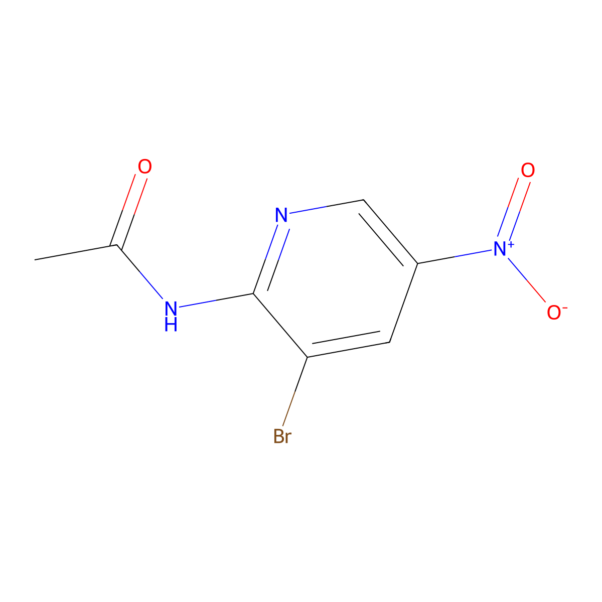 N-(3-Bromo-5-nitropyridin-2-yl)acetamide molecular structure, CAS 1065074-93-2