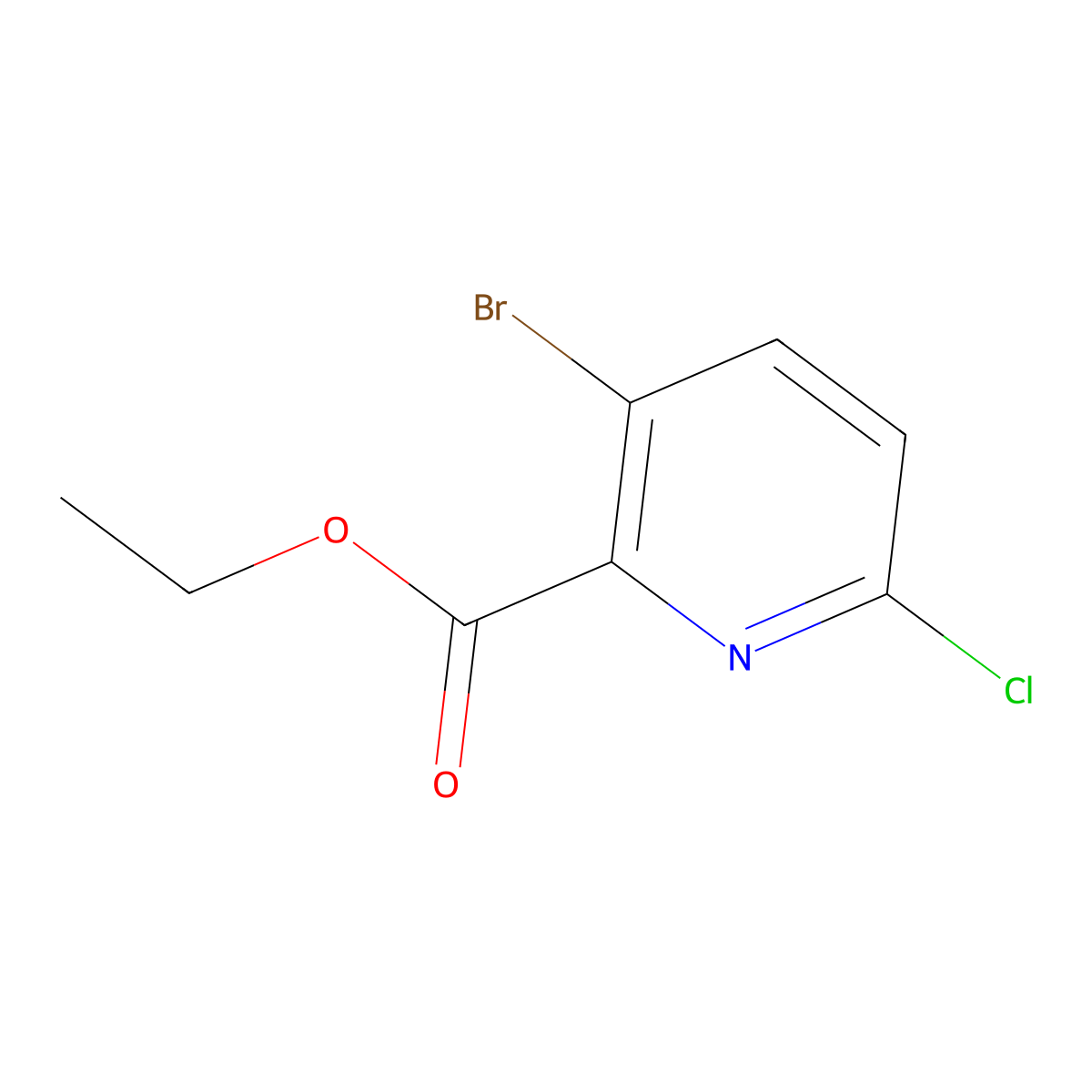 Ethyl 3-bromo-6-chloropicolinate molecular structure, CAS 1065074-97-6