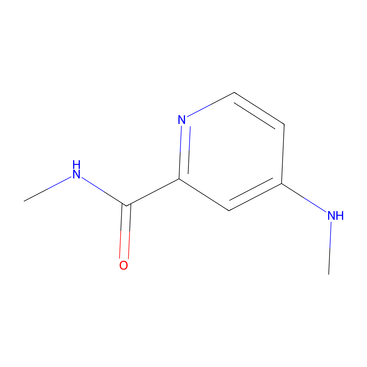 N-methyl-4-(methylamino)pyridine-2-carboxamide molecular structure, CAS 1065074-98-7