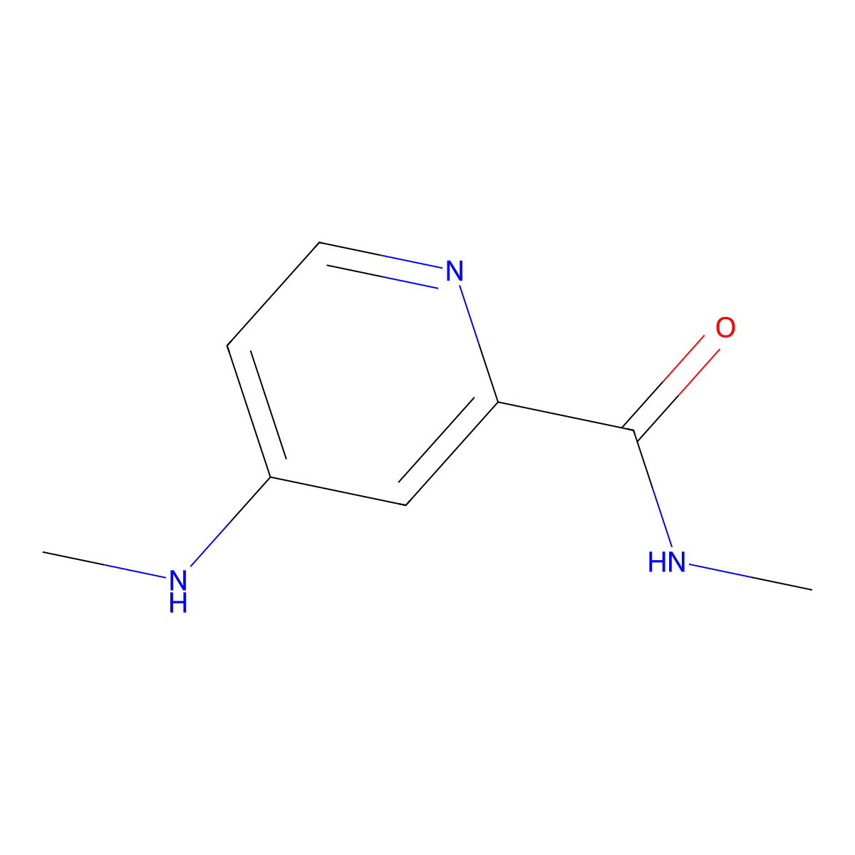 N-methyl-4-(methylamino)pyridine-2-carboxamide molecular structure, CAS 1065074-98-7