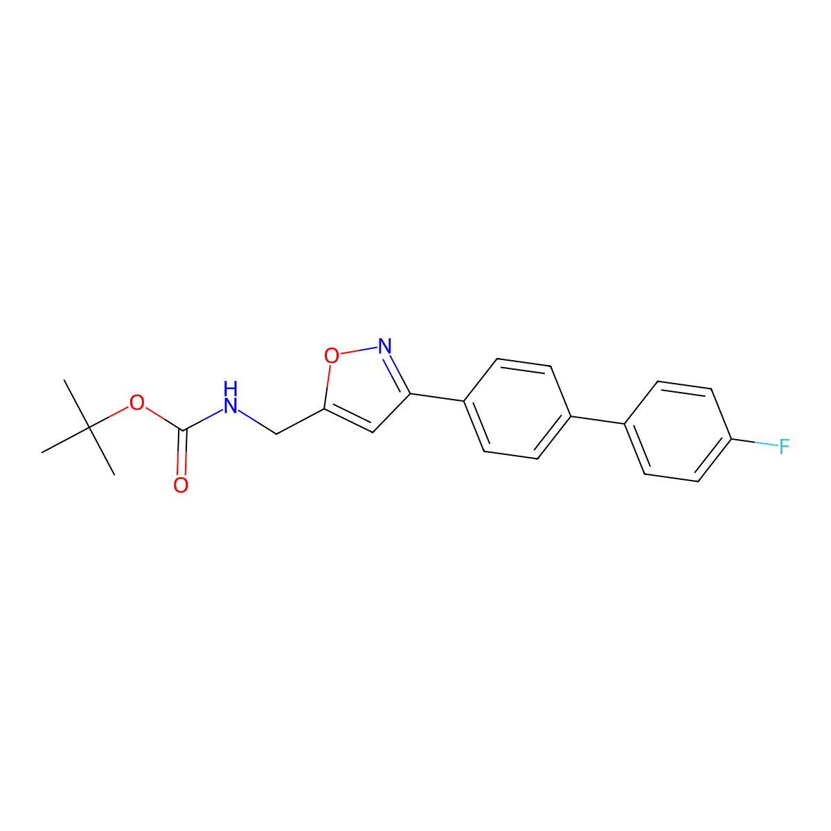 Tert-butyl (3-(4'-fluorobiphenyl-4-YL)isoxazol-5-YL)methylcarbamate molecular structure, CAS 1065075-48-0