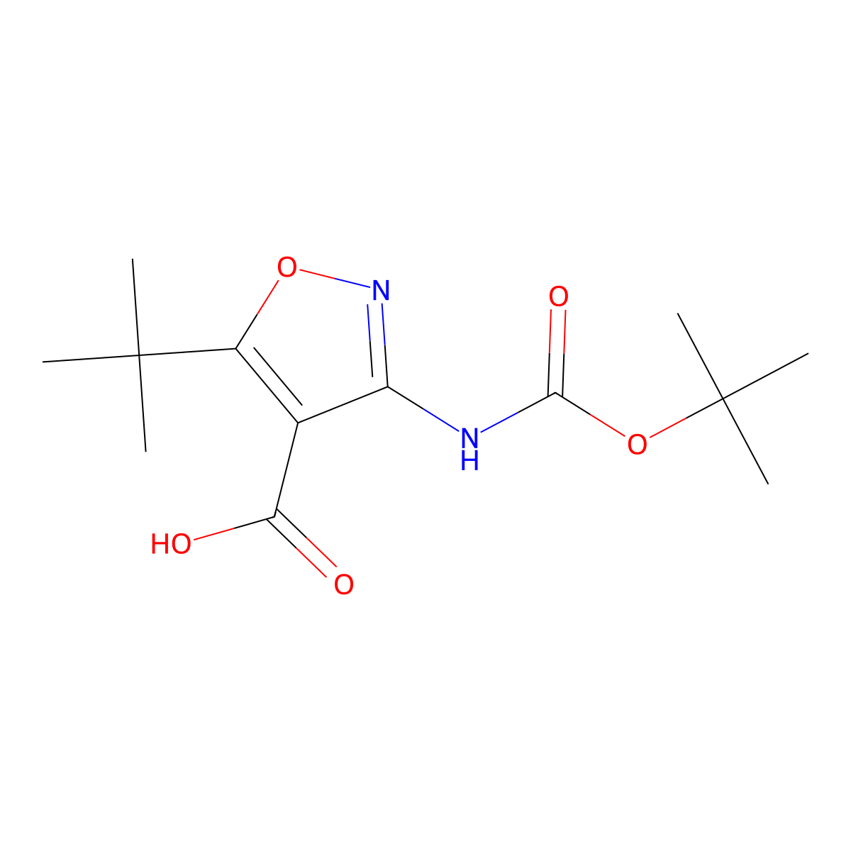 3-(Boc-amino)-5-tert-butylisoxazole-4-carboxylic acid molecular structure, CAS 1065075-72-0
