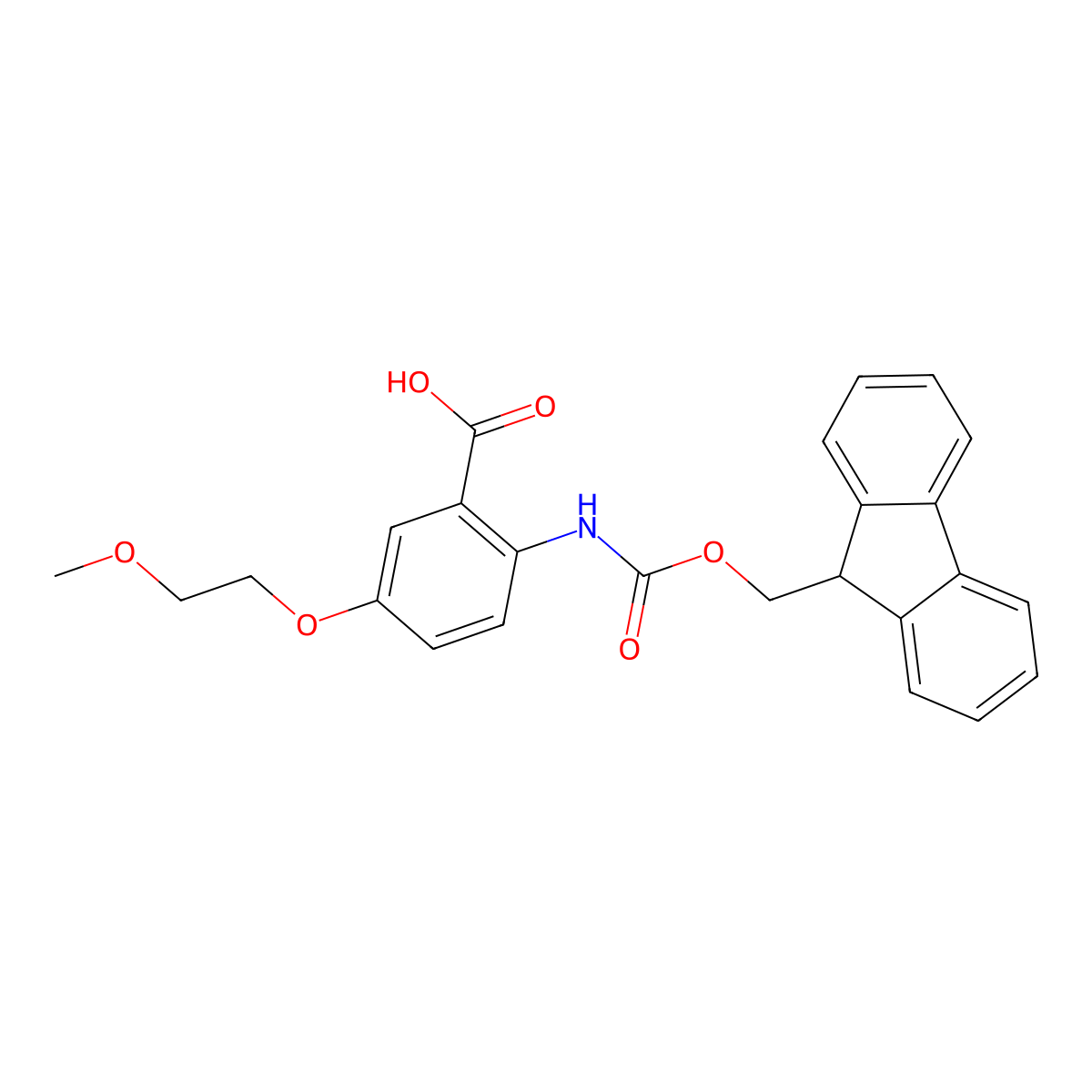 2-((Fmoc)amino)-5-(2-methoxyethoxy)benzoic acid molecular structure, CAS 1065075-74-2