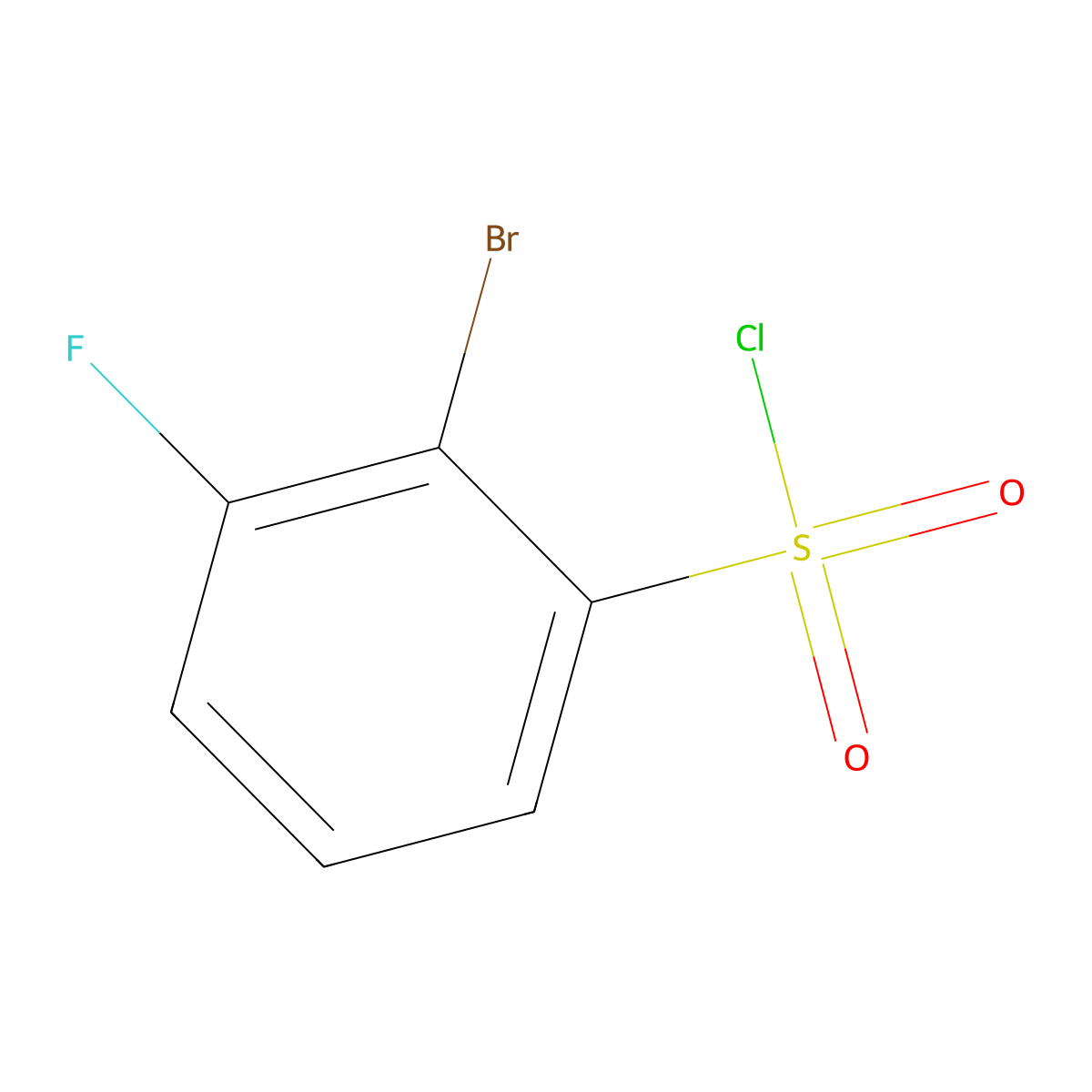 2-Bromo-3-fluorobenzenesulphonyl chloride molecular structure, CAS 1065076-31-4