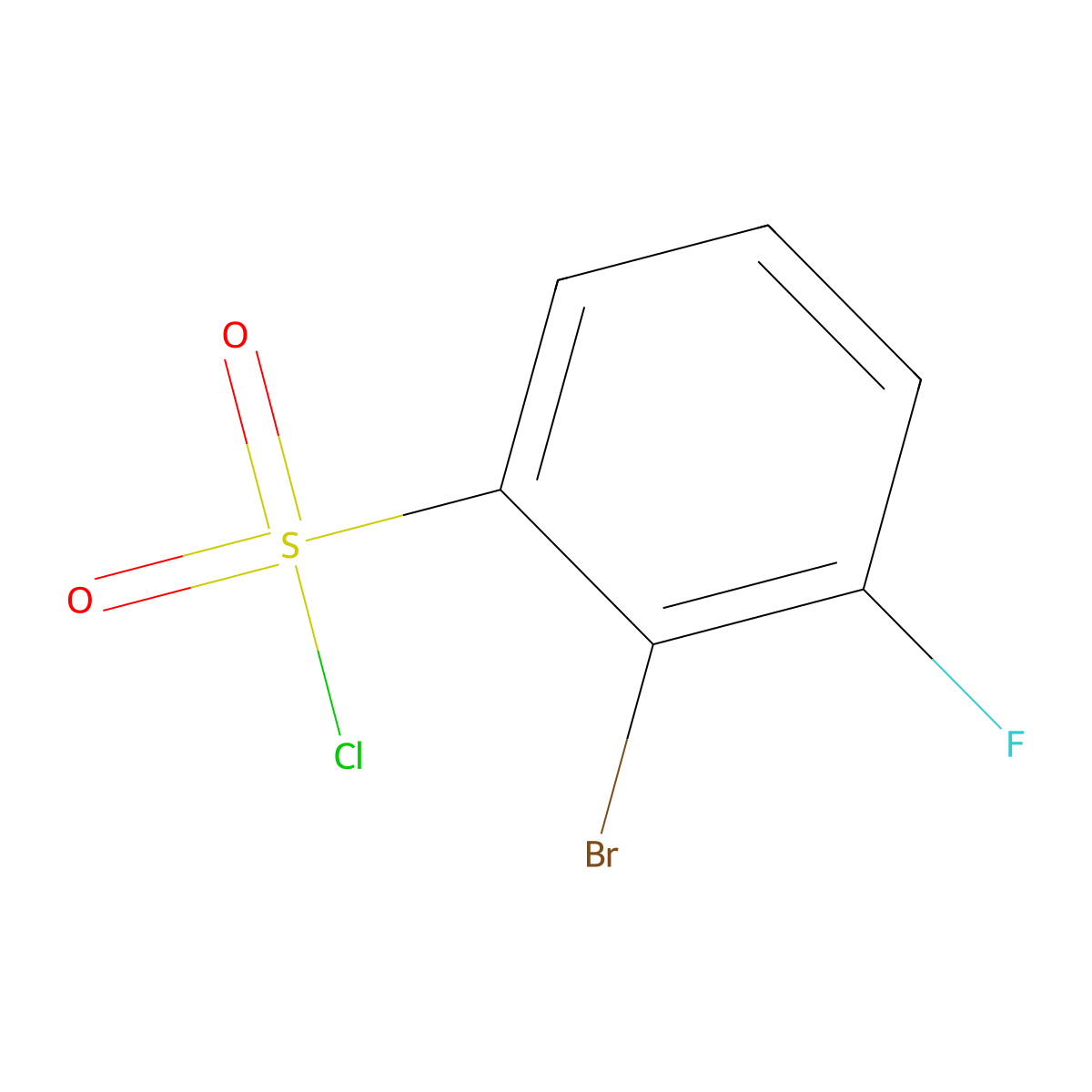 2-Bromo-3-fluorobenzenesulphonyl chloride molecular structure, CAS 1065076-31-4