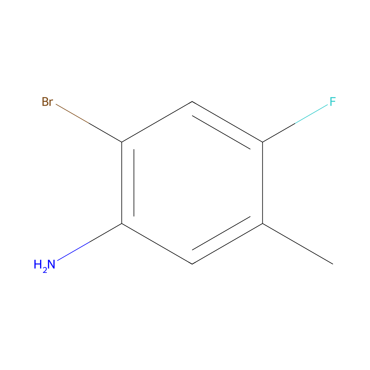 2-Bromo-4-fluoro-5-methylaniline molecular structure, CAS 1065076-39-2