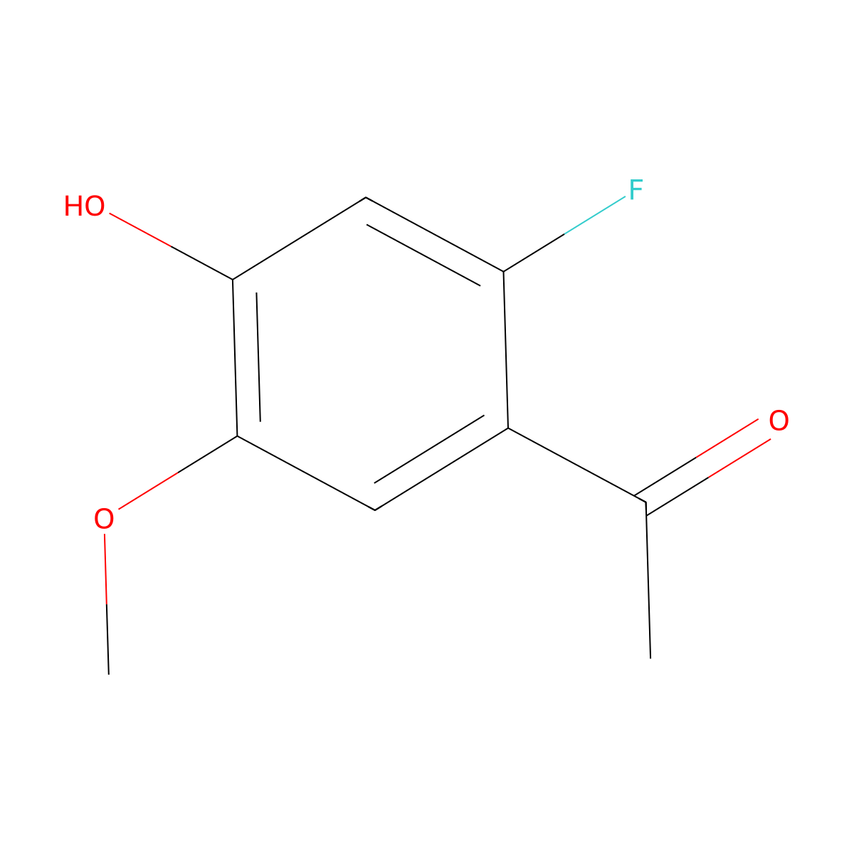 1-(2-Fluoro-4-hydroxy-5-methoxyphenyl)ethanone molecular structure, CAS 1065076-49-4
