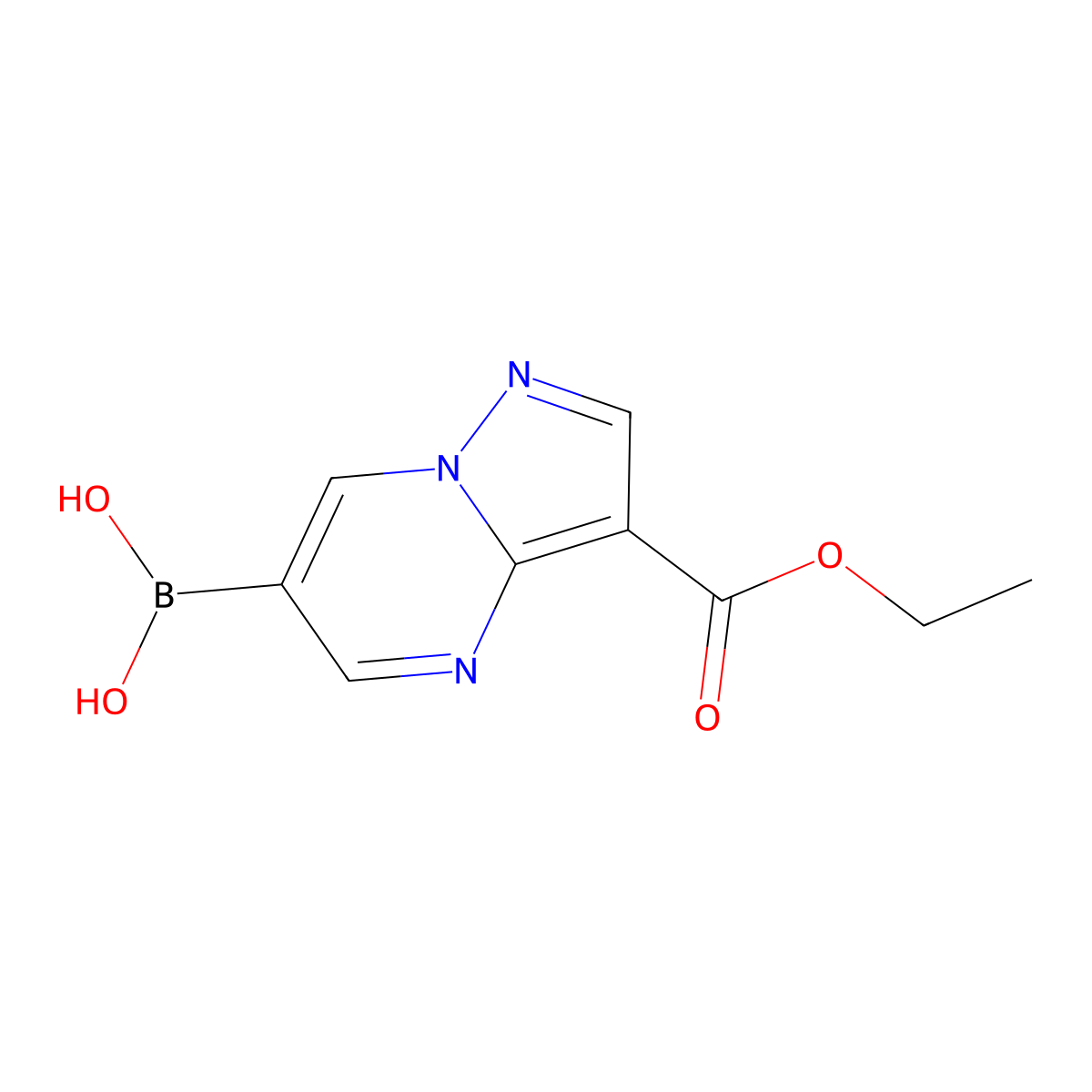 [3-(Ethoxycarbonyl)pyrazolo[1,5-a]pyrimidin-6-yl]boronic acid molecular structure, CAS 1065083-02-4