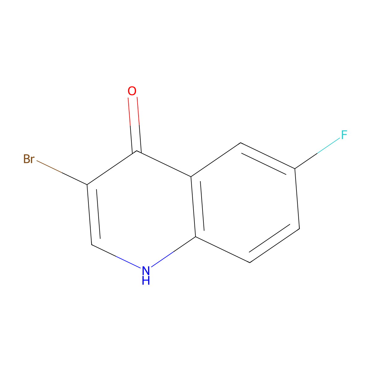 3-Bromo-6-fluoro-4-hydroxyquinoline molecular structure, CAS 1065087-77-5