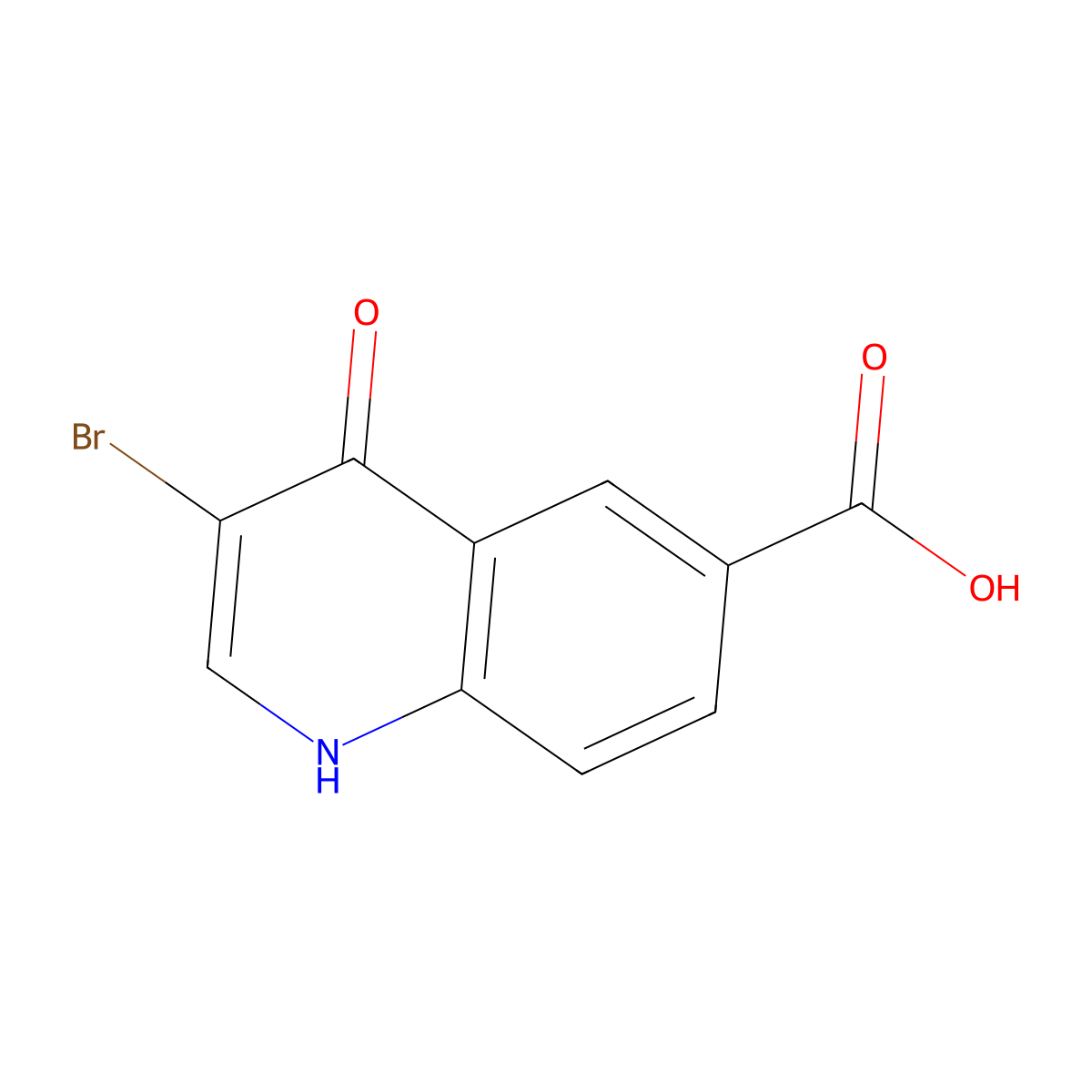 3-Bromo-4-oxo-1,4-dihydroquinoline-6-carboxylic acid molecular structure, CAS 1065088-02-9